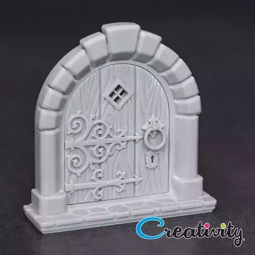 Medieval castle door 3D print model