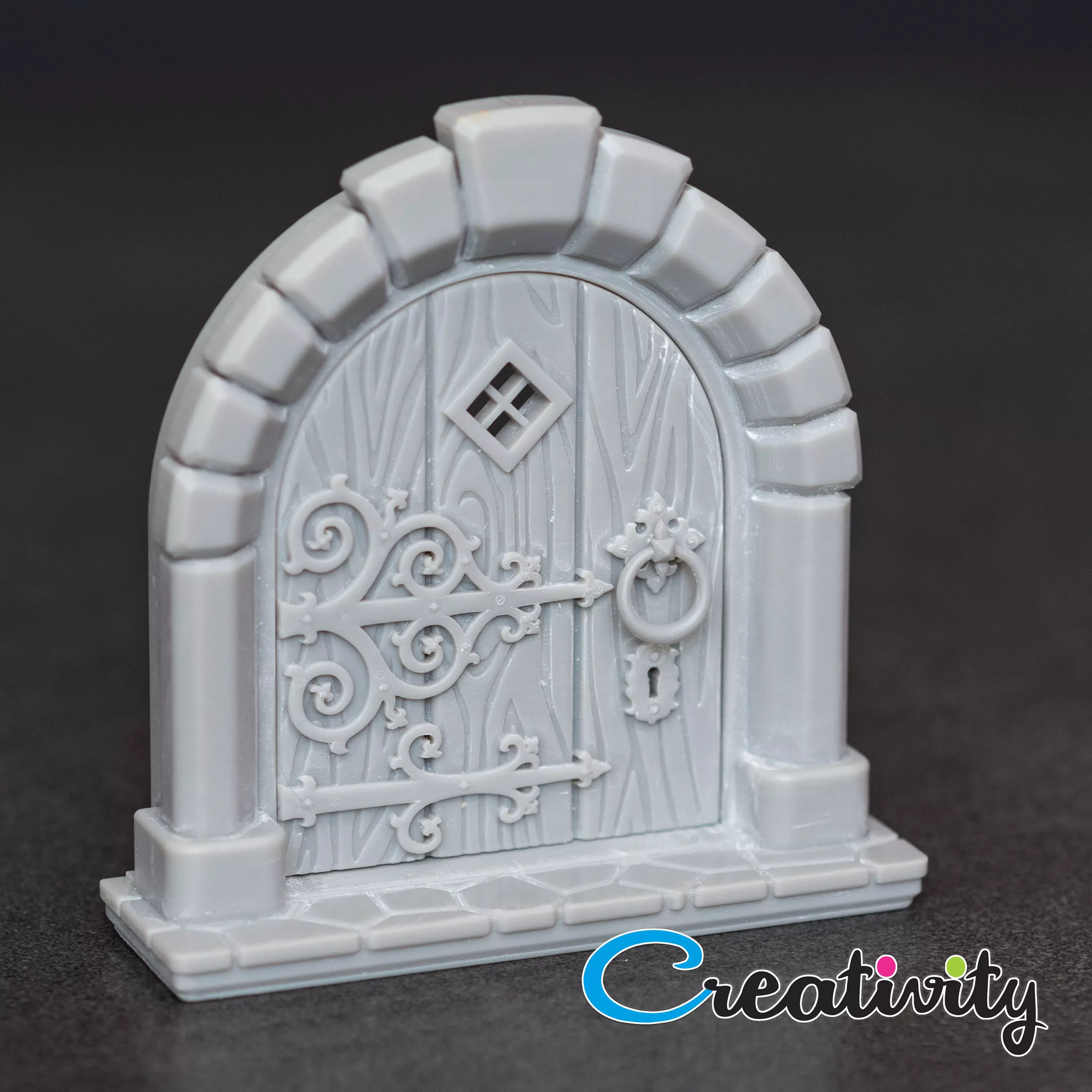 Medieval castle door 3D print model_0