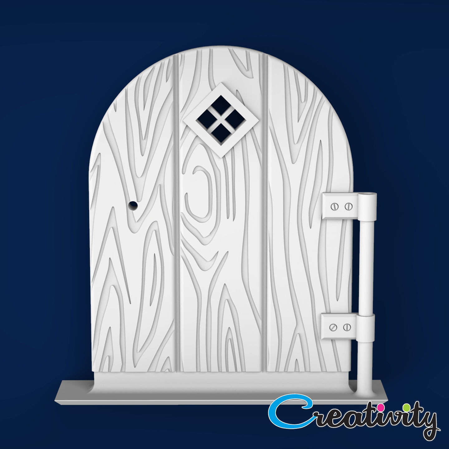 Medieval castle door 3D print model_9