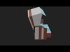 Lowpoly Beachchair beach chair with stripes Low-poly 3D model_1