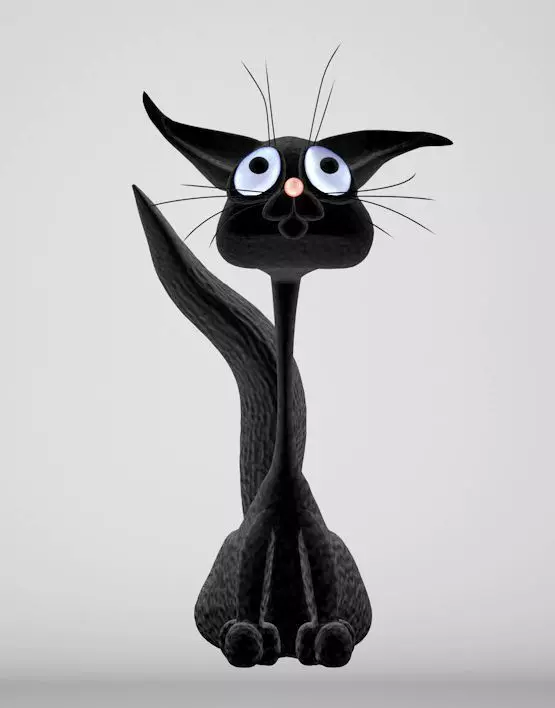 Kitten 3D model cat with big eyes 3D print model