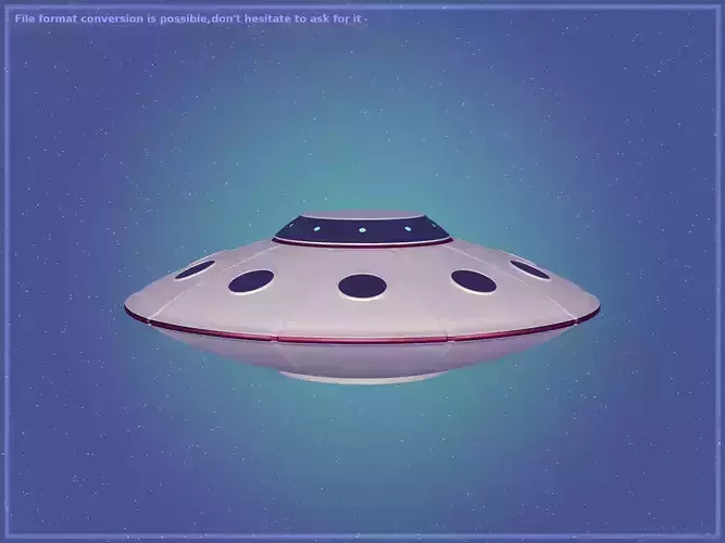 Flying Saucer - Cartoon UFO - Alien Fantasy Vehicle Low-poly 3D model