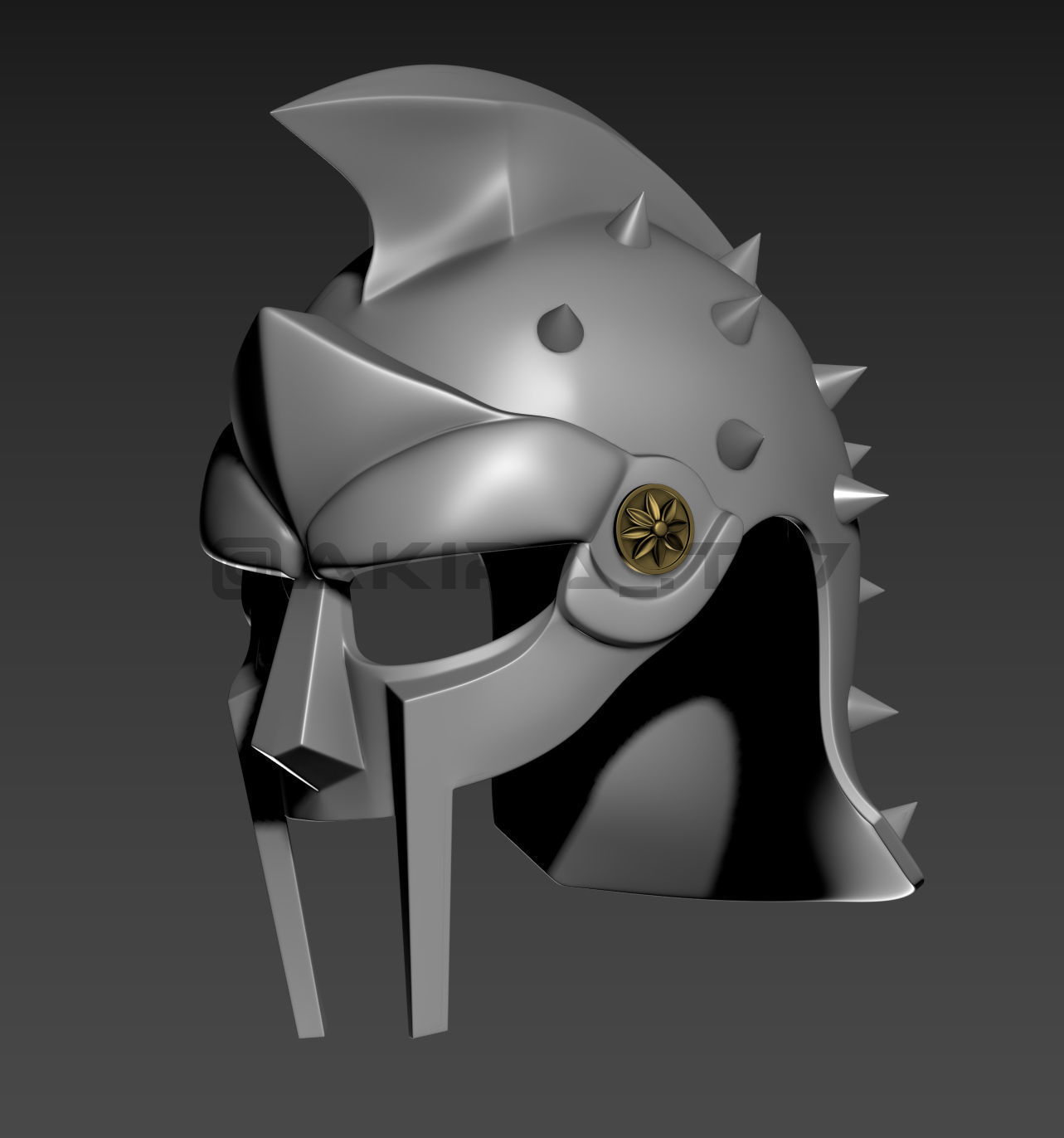 Gladiator Roman Maximus Helmet  3D print model_3