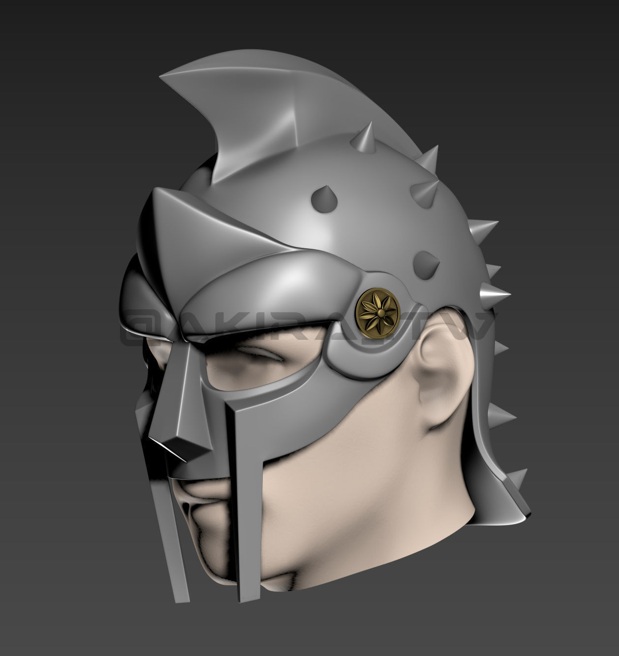 Gladiator Roman Maximus Helmet  3D print model_2