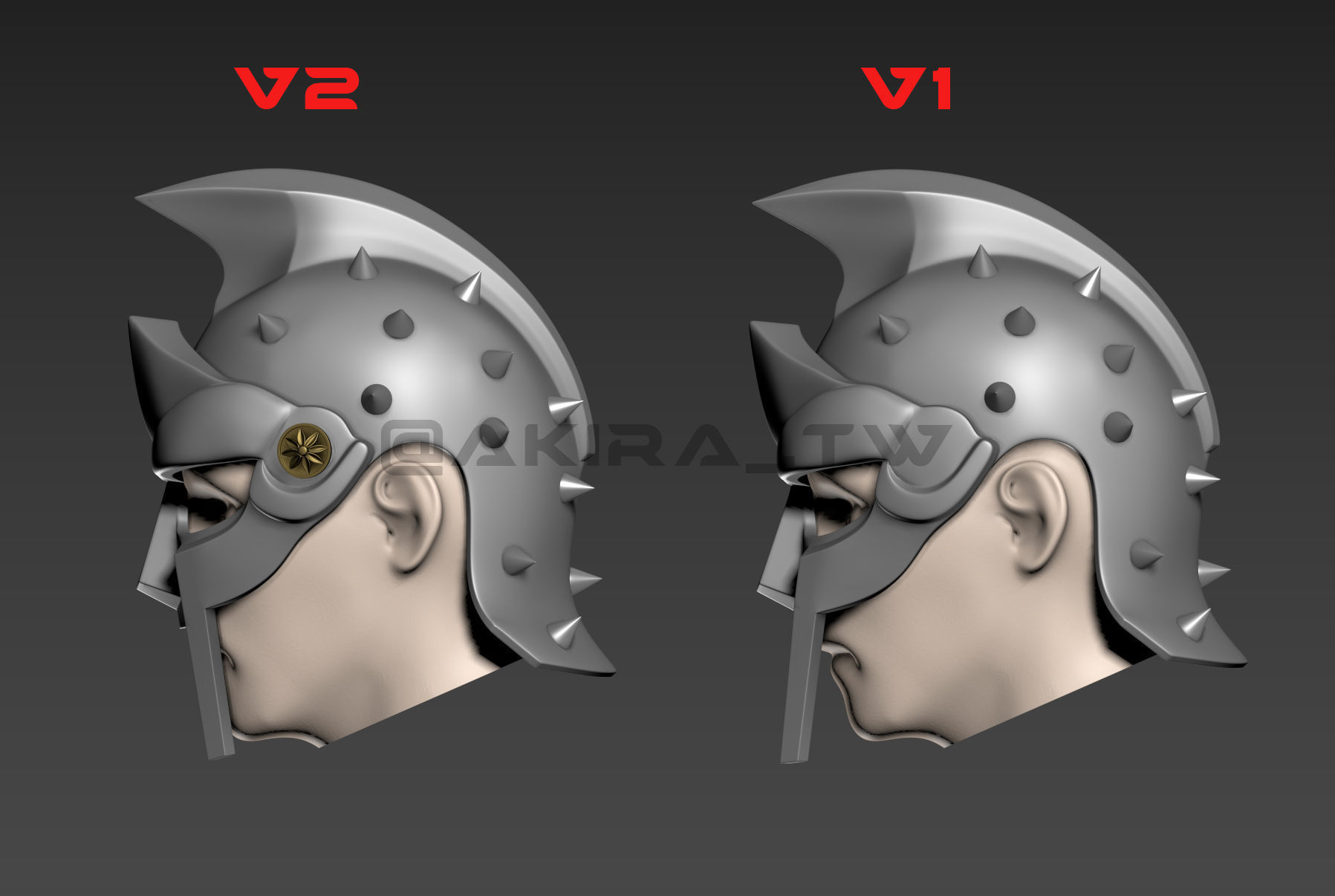 Gladiator Roman Maximus Helmet  3D print model_1