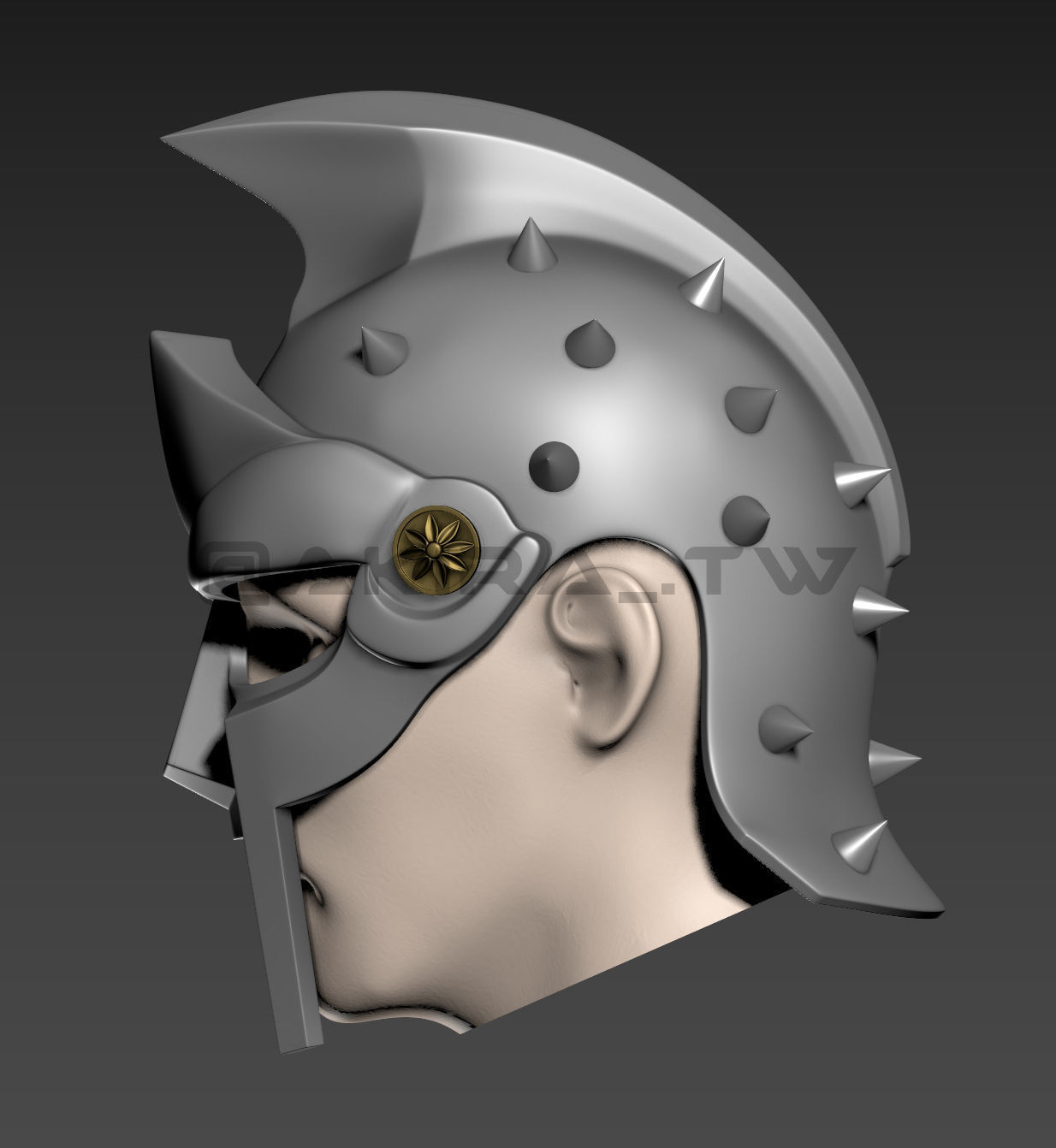 Gladiator Roman Maximus Helmet  3D print model_4