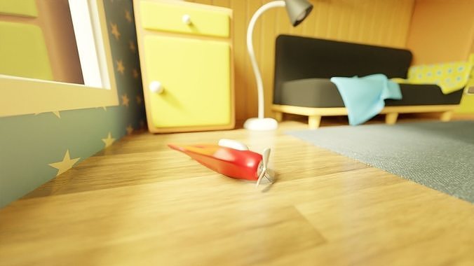 Living Room Cartoon Environment Style 3D model 5