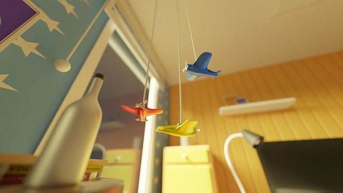 Living Room Cartoon Environment Style 3D model 2
