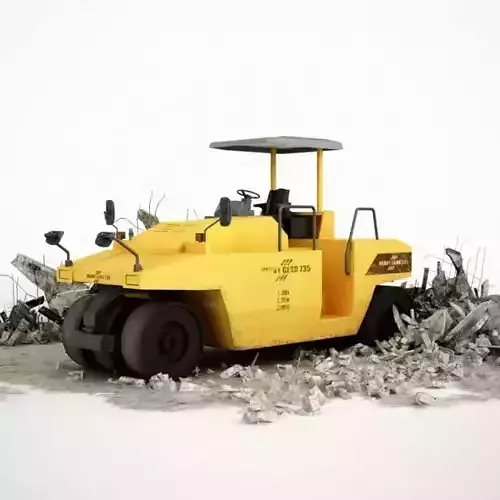 Parked Steamroller 3D model