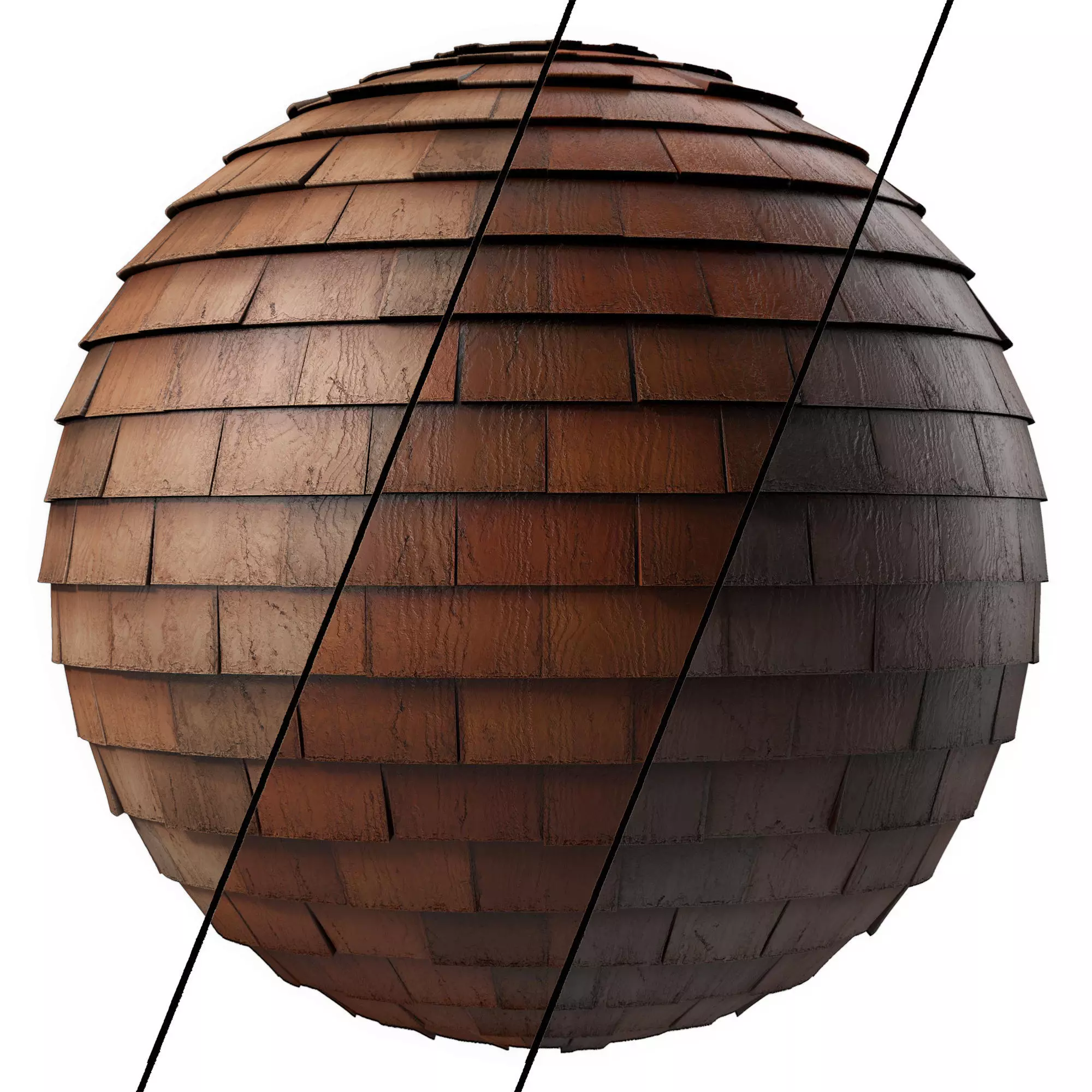Roof Tile Materials 39- Wood Roofing By 3 color Pbr 4k Texture_0