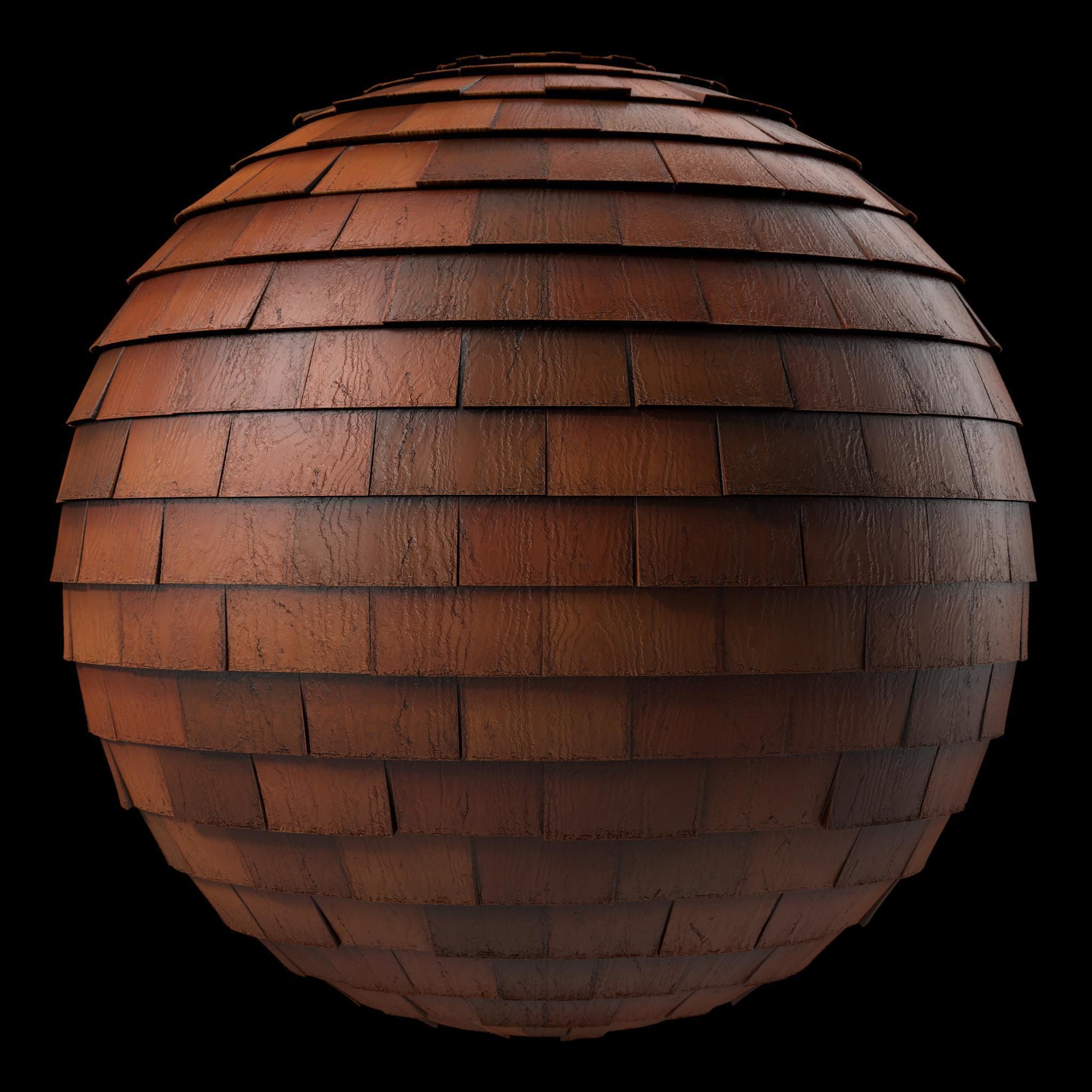 Roof Tile Materials 39- Wood Roofing By 3 color Pbr 4k Texture_3