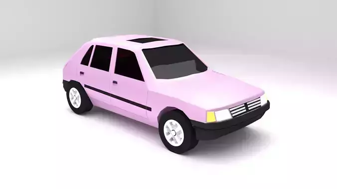 french low poly car model