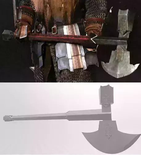 Dwarf Warrior Axe 3D print model