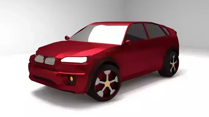 luxury car low poly 