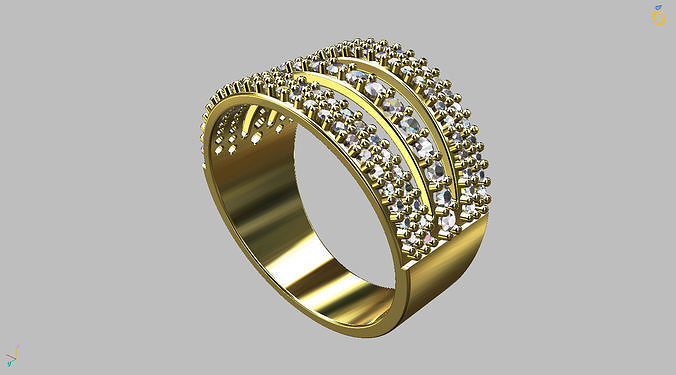 Ring Stones Diamonds 3D print model