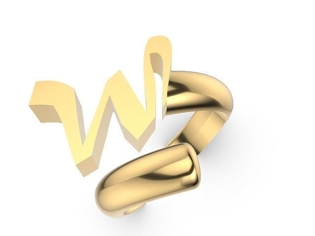 w alphabet ring stl verified 3D print model