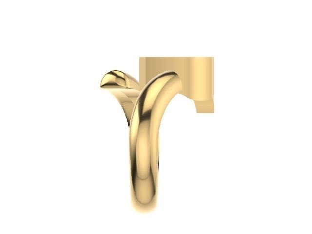 v alphabet ring stl verified 3D print model_3