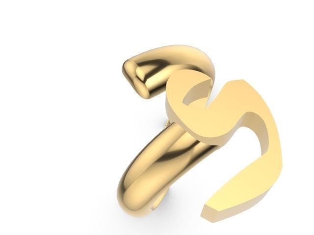 s alphabet ring stl verified 3D print model_1