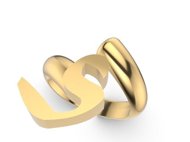 s alphabet ring stl verified 3D print model_4