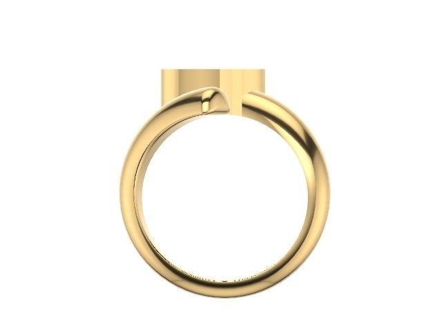 Q alphabet ring stl verified 3D print model_2