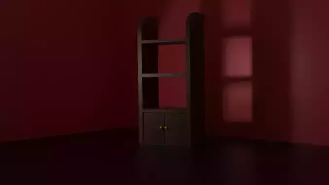 Rack 3D model wooden shelf