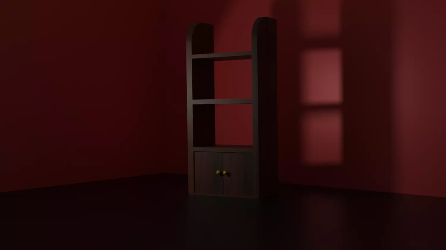 Rack 3D model wooden shelf Low-poly 3D model_0