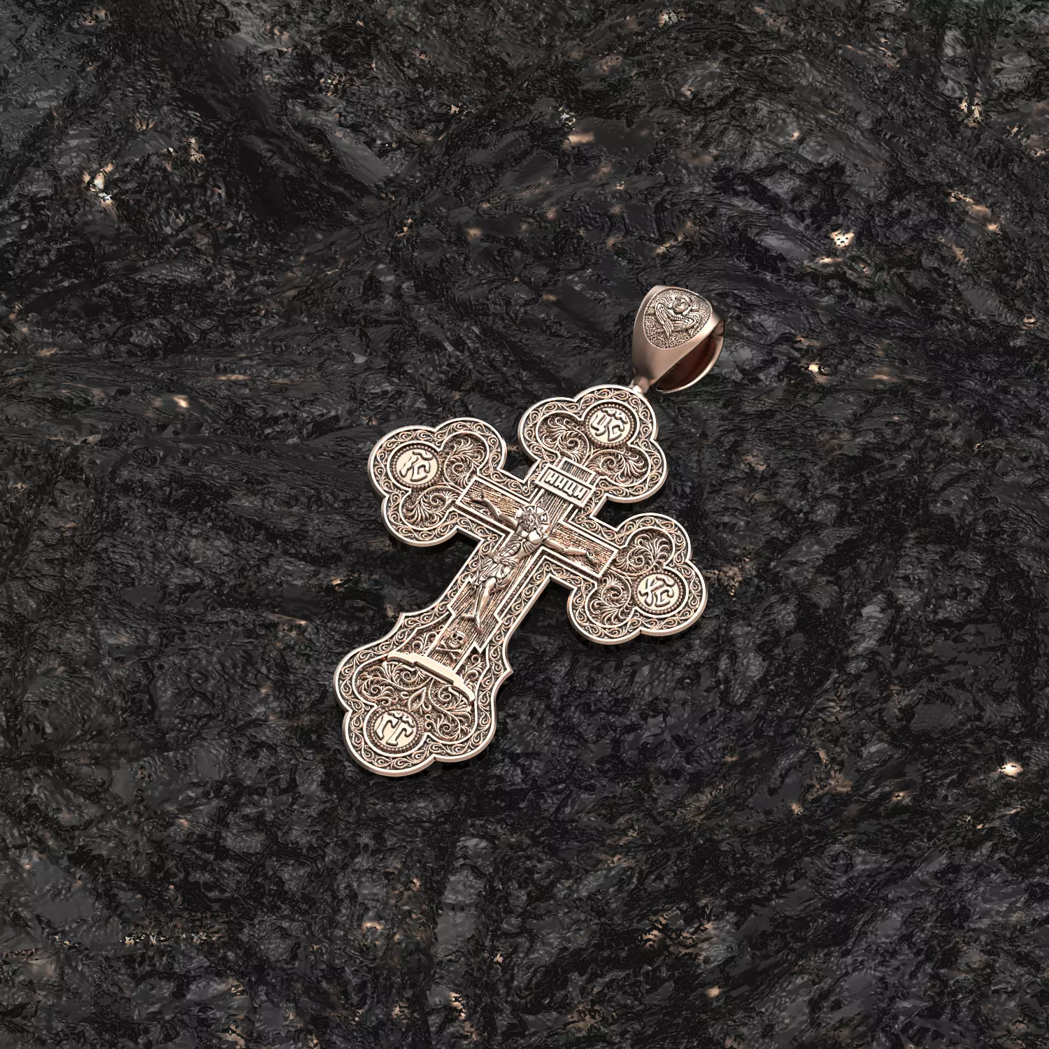Russian Orthodox Cross 3D print model_0