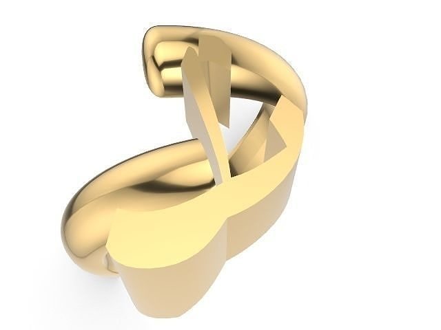 L alphabet ring stl verified 3D print model