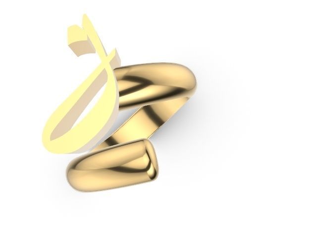 j alphabet ring stl verified 3D print model_1