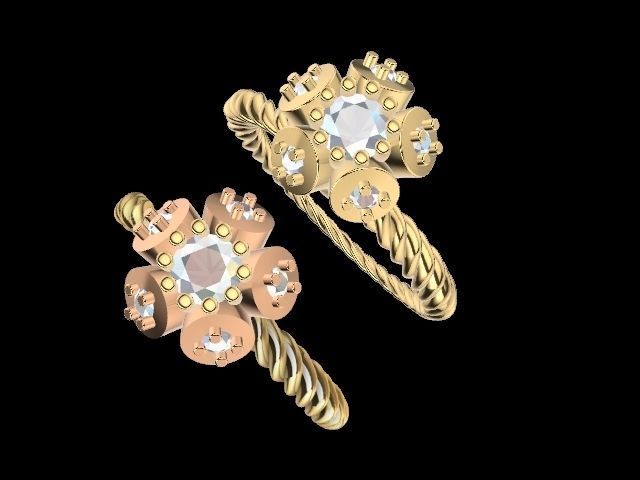 intertwined flowers stl verified 3D print model_5