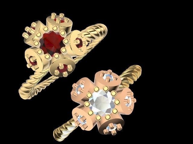 intertwined flowers stl verified 3D print model_6