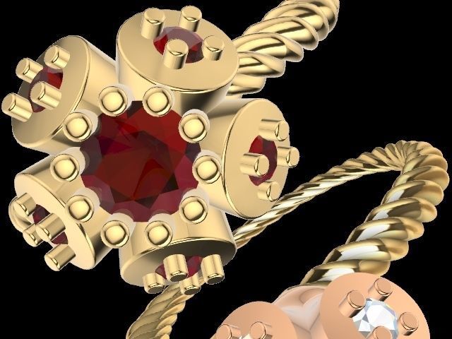 intertwined flowers stl verified 3D print model_8