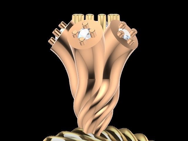 intertwined flowers stl verified 3D print model_4