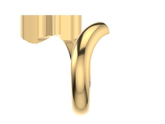 F alphabet ring stl verified 3D print model_3