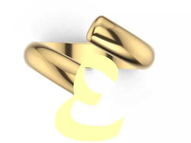 F alphabet ring stl verified 3D print model_0