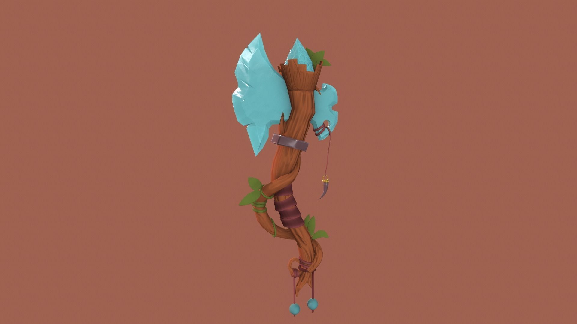 Stylized Axe Low-poly 3D model_2