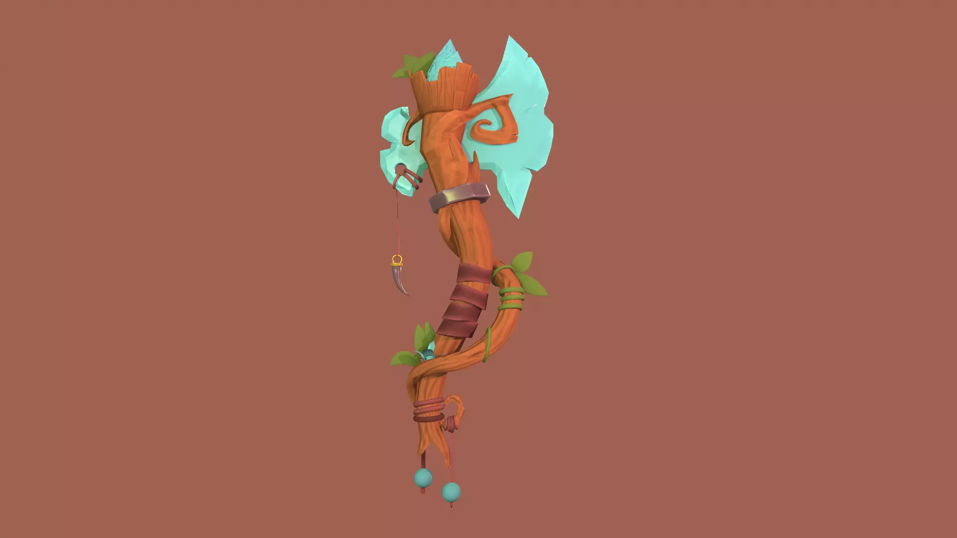 Stylized Axe Low-poly 3D model_0