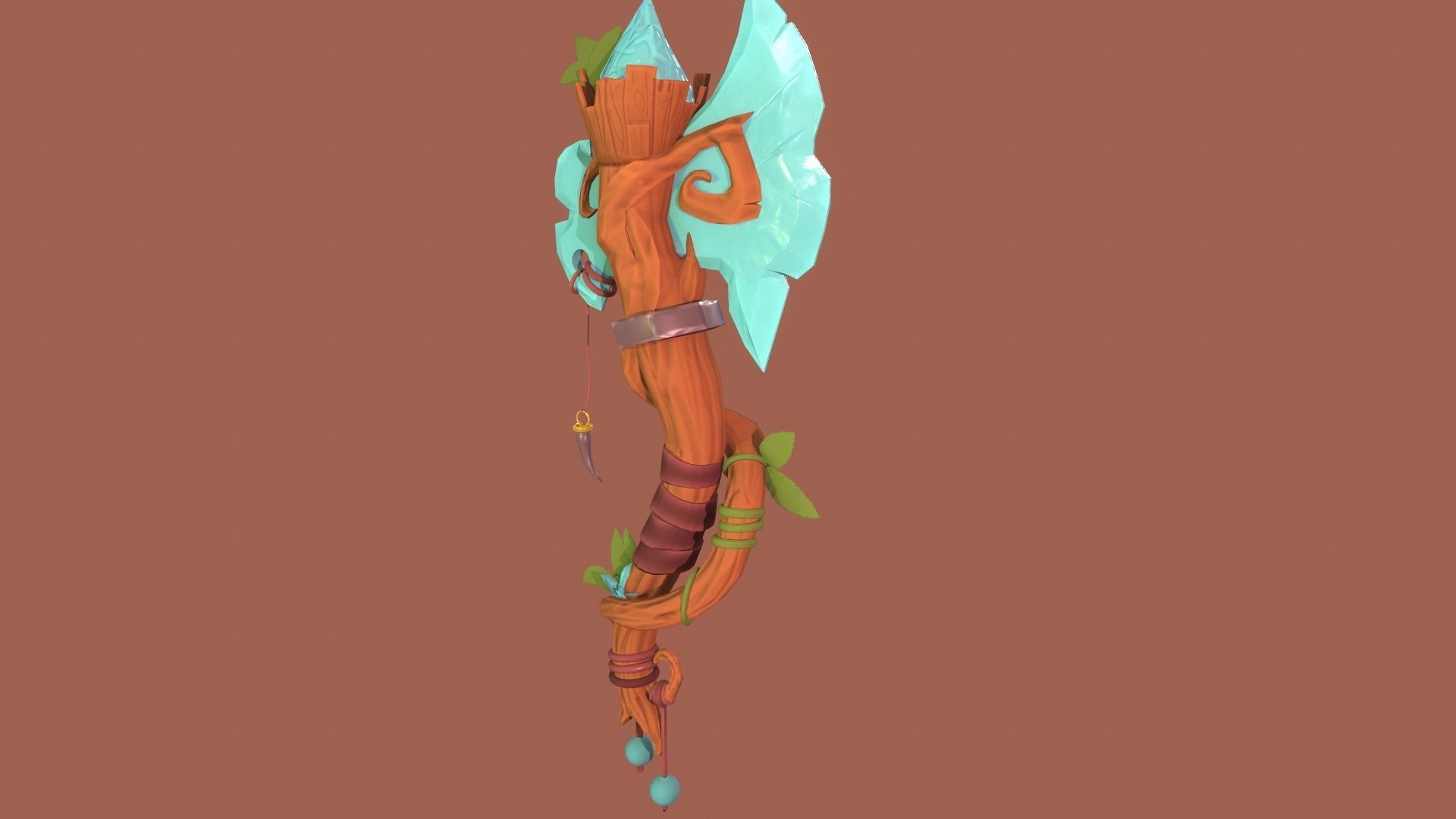 Stylized Axe Low-poly 3D model_6