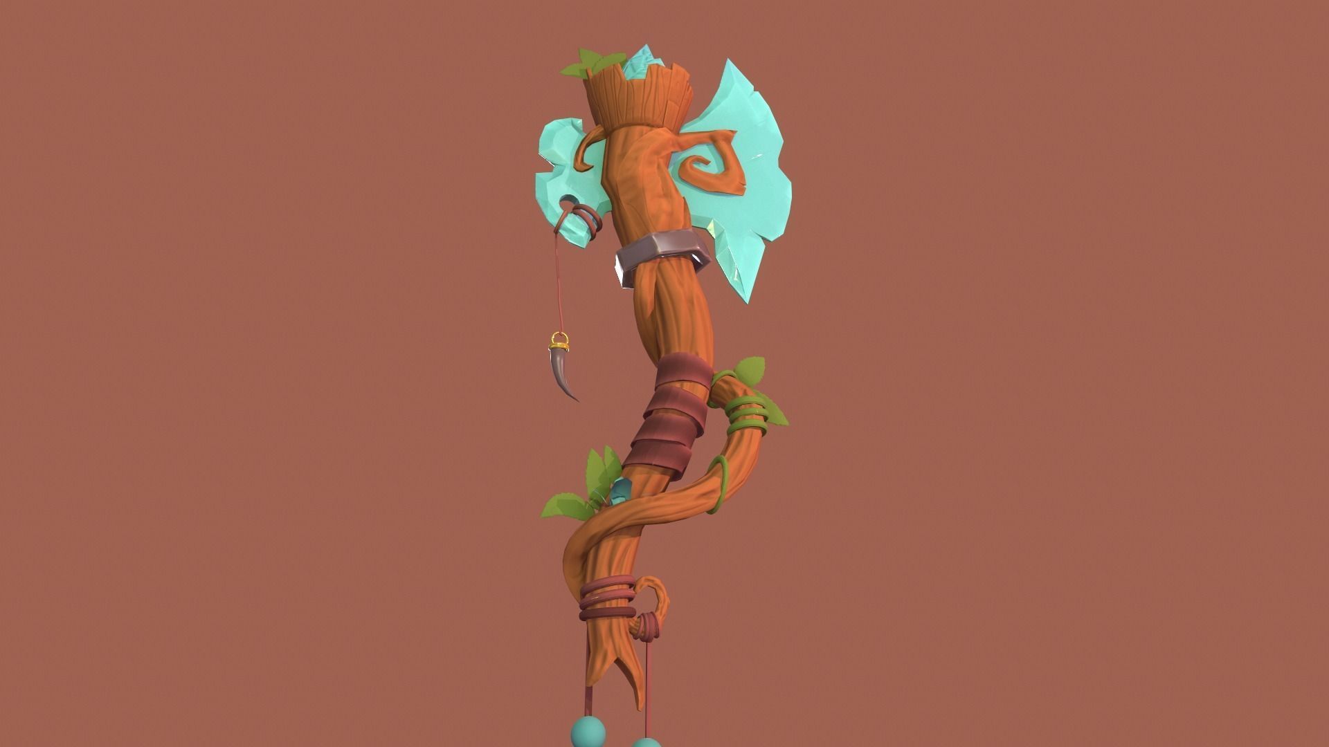 Stylized Axe Low-poly 3D model_4