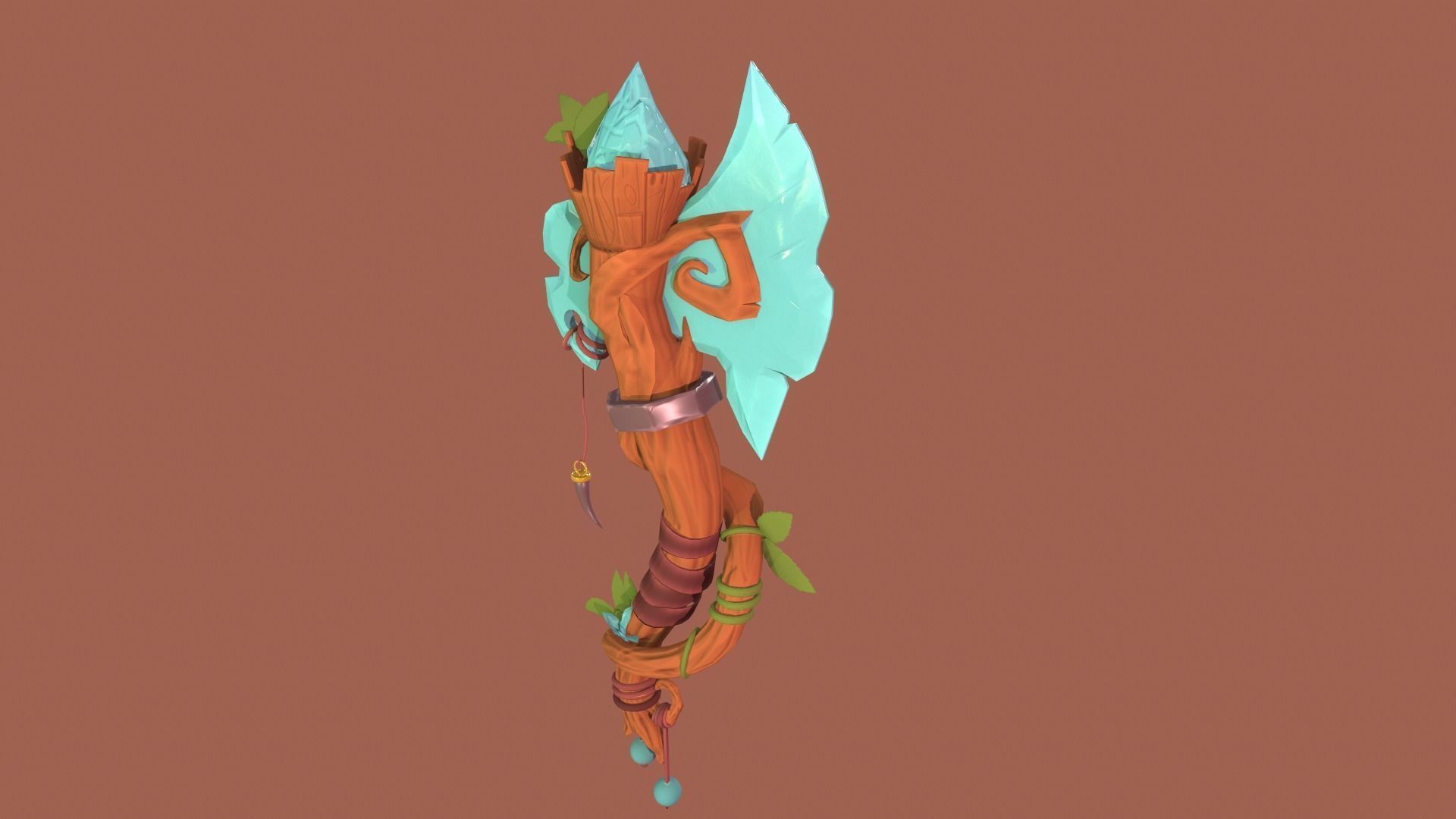 Stylized Axe Low-poly 3D model_5