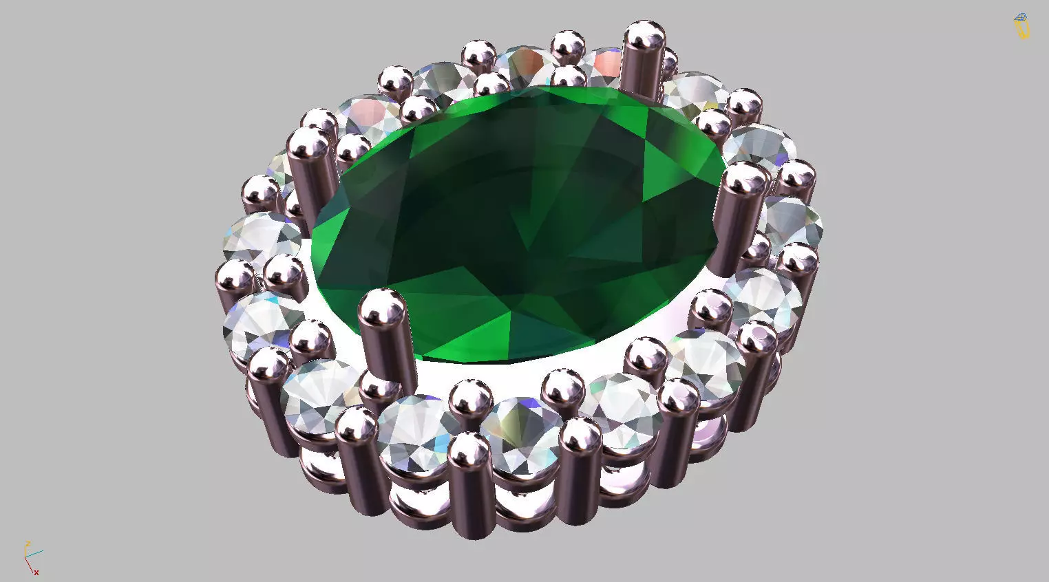 Oval Gemstone pendant 6x8mm 3D print model