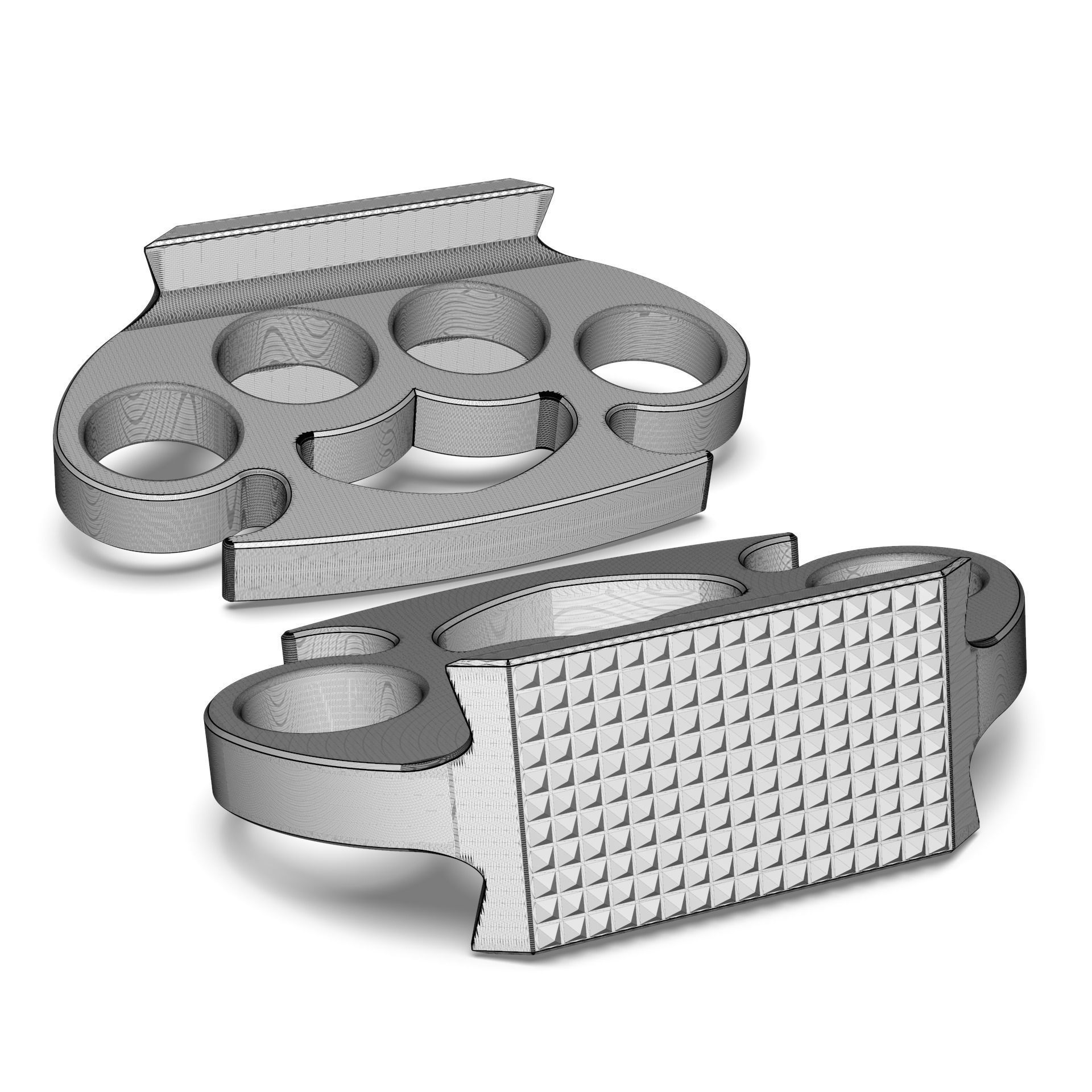 Hammered Brass knuckles 3D model_7