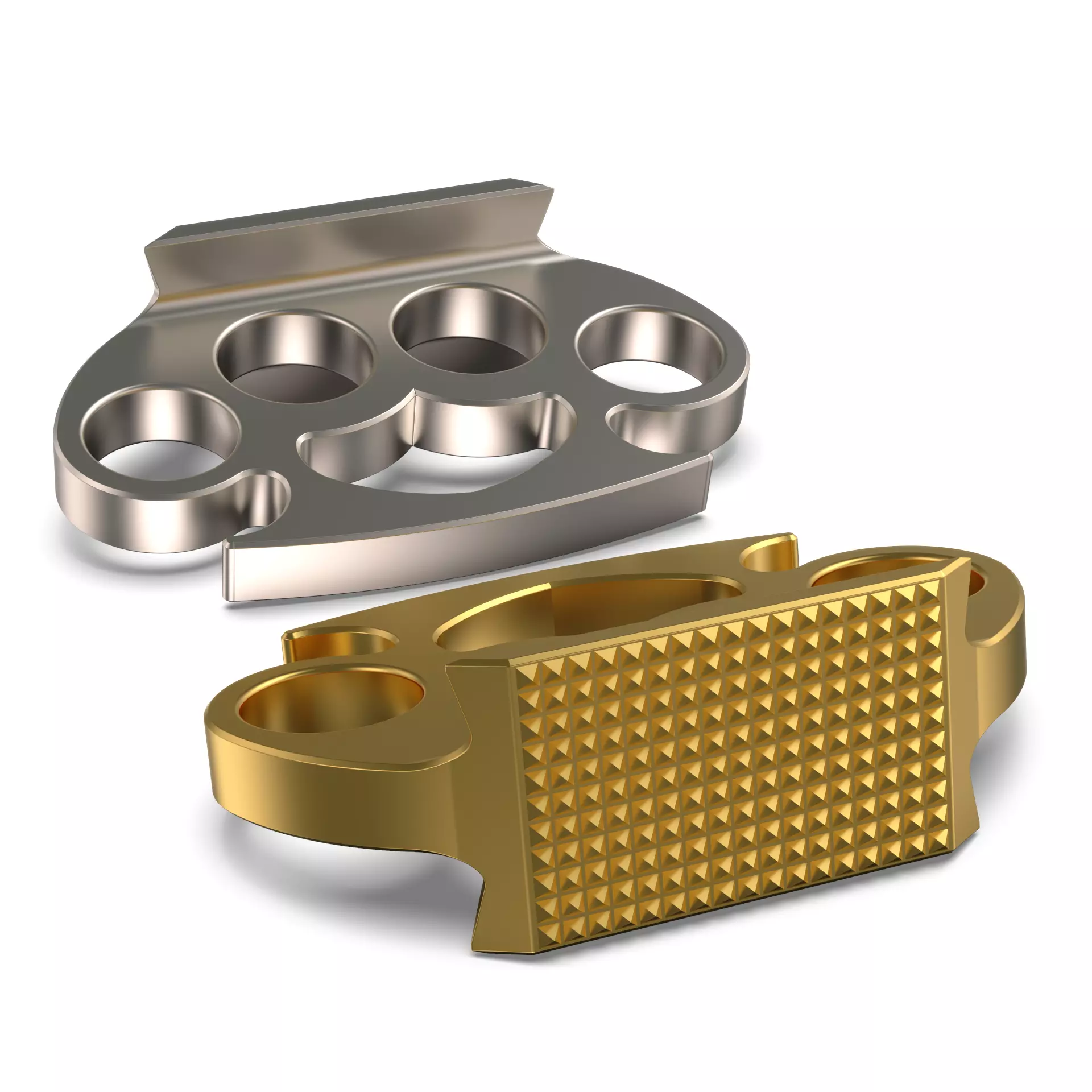 Hammered Brass knuckles 3D model_0