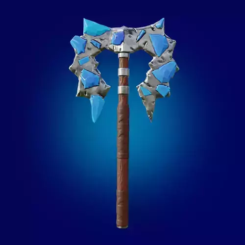 Stylized axe  Weapon with  ice crystals 