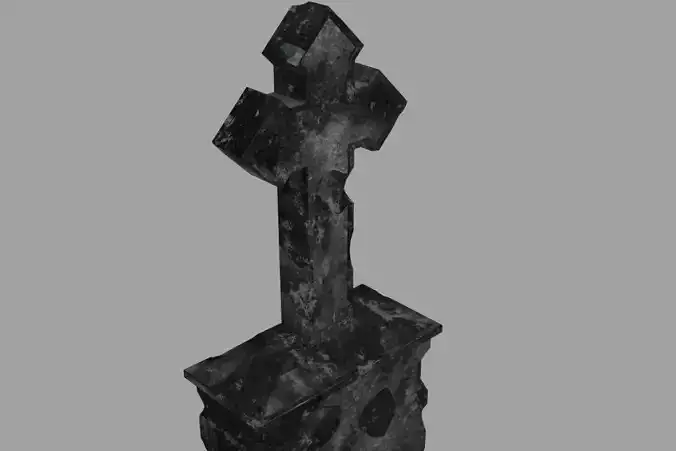 Cross GraveStone  blender Low-poly 3D model Cross GraveStone  blender Low-poly 3D model