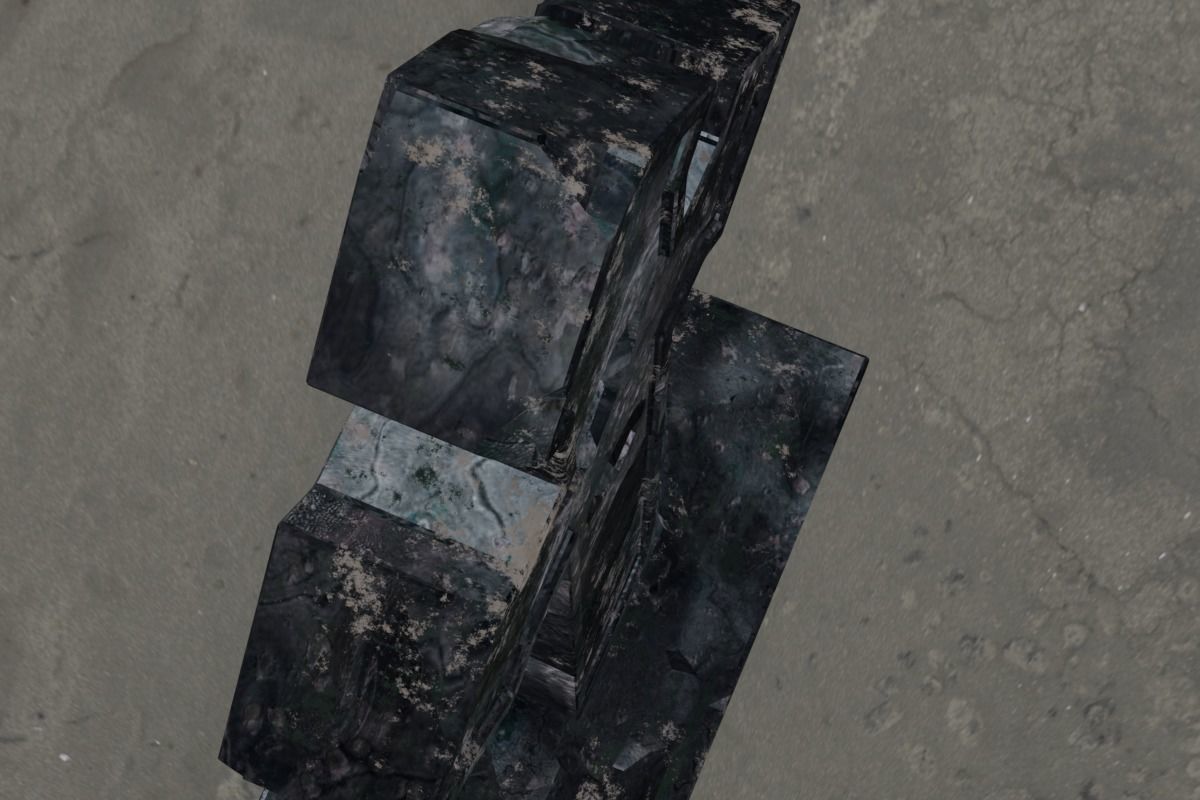 Cross GraveStone  blender Low-poly 3D model_4