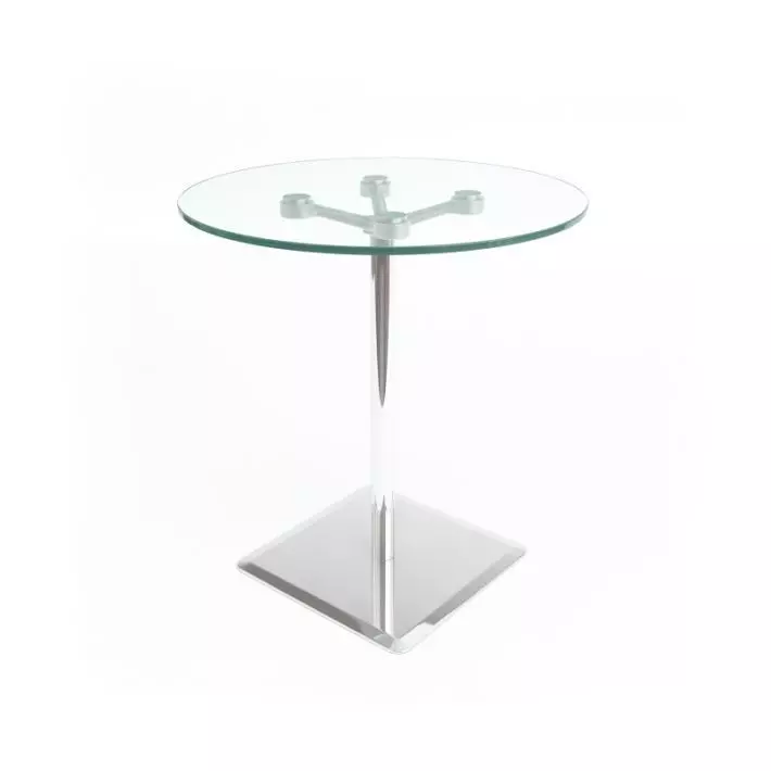 Casamania Round Glass Table With Steel Base 3D model_0