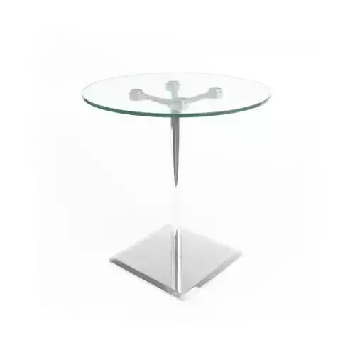 Casamania Round Glass Table With Steel Base