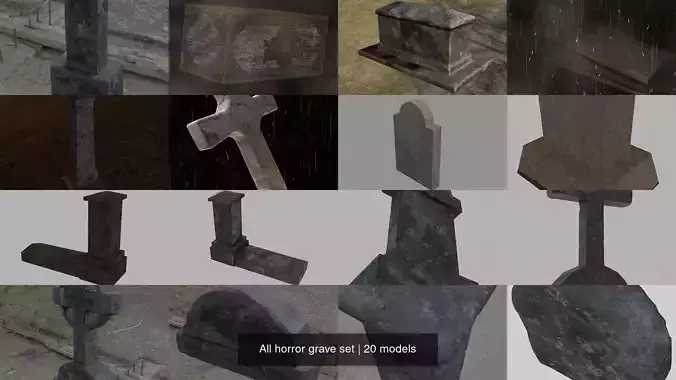 All horror grave set