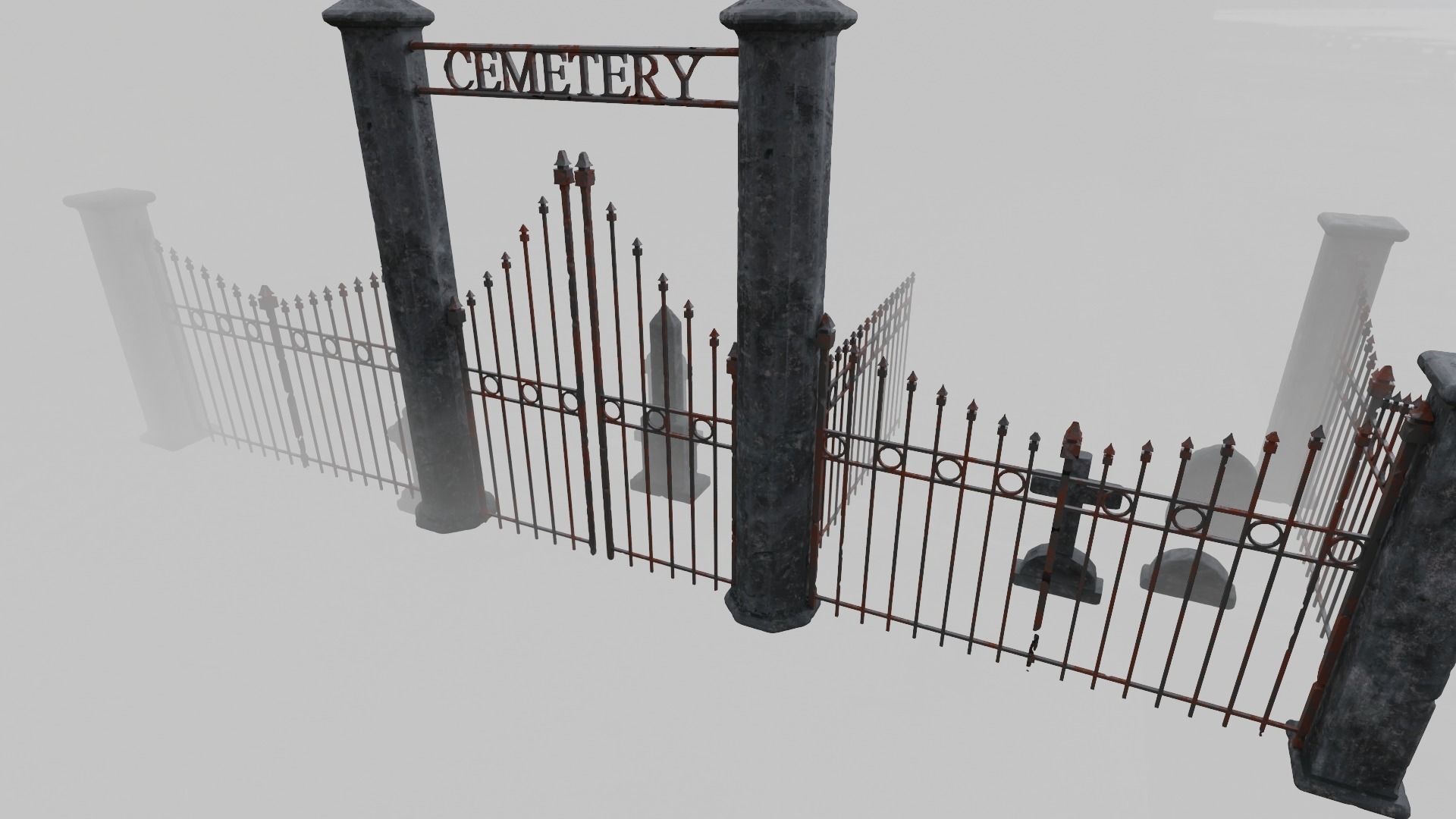 All horror grave set 3D Model Collection_3